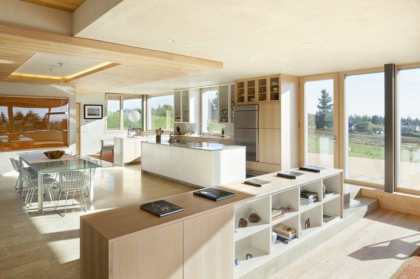 Dizajn kuhinje u kombinaciji s dnevnim boravkom: fotografija modernog interijera