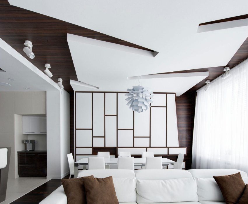 Spušteni stropovi od gipsanih ploča: fotografija, dizajn različitih prostorija